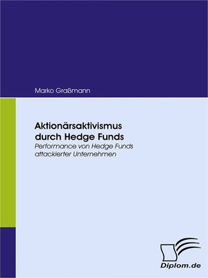 cover image of Aktionärsaktivismus durch Hedge Funds